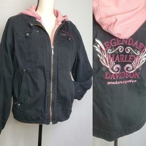 HARLEY-DAVIDSON 3 in 1 pink and black jacket Sz L